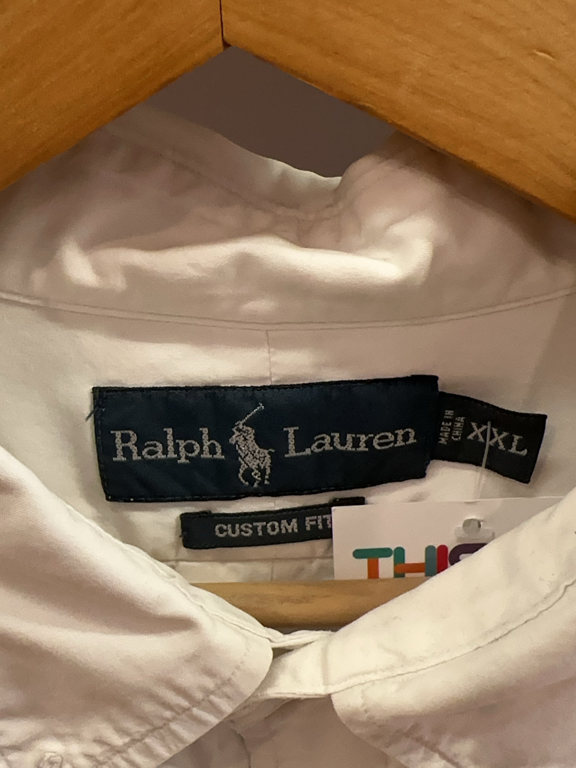 XXL - Ralph Lauren White Custom Fit Button-Down Shirt