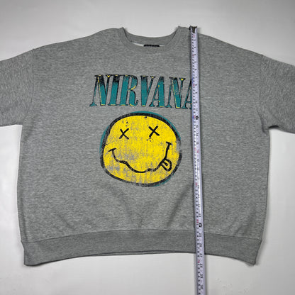 XL - Nirvana Smiley Face Graphic Crewneck Sweatshirt