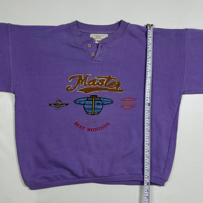 M - Vintage 1990's Best Montana Graphic Henley Sweatshirt