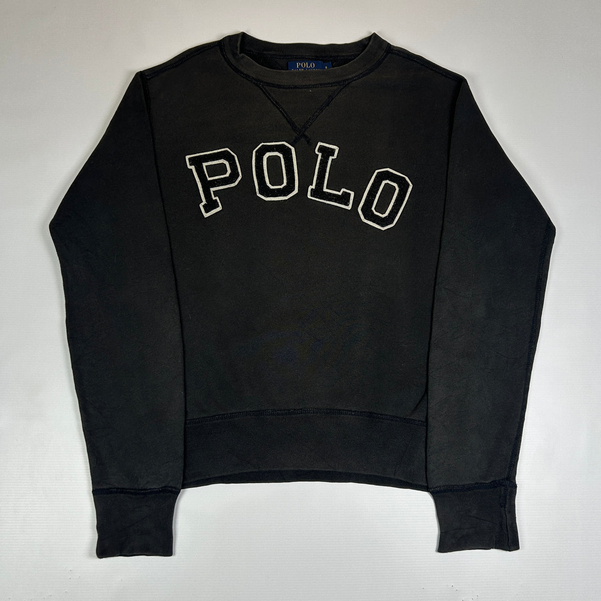 S - Vintage 2010's Polo Ralph Lauren Black Logo Crewneck Sweatshirt
