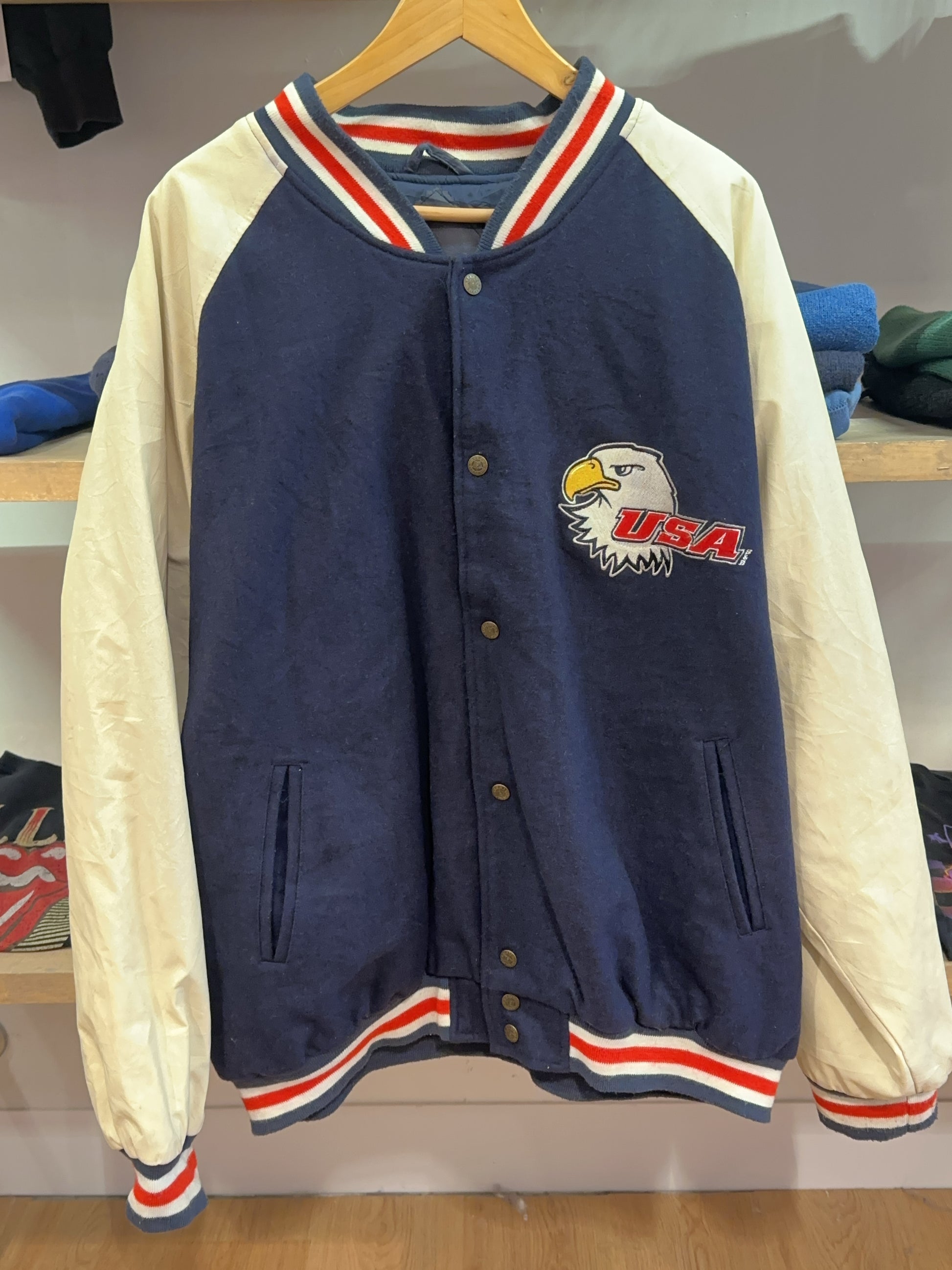 XXL - Vintage 1990's USA Eagle Varsity Steve & Barry's Jacket