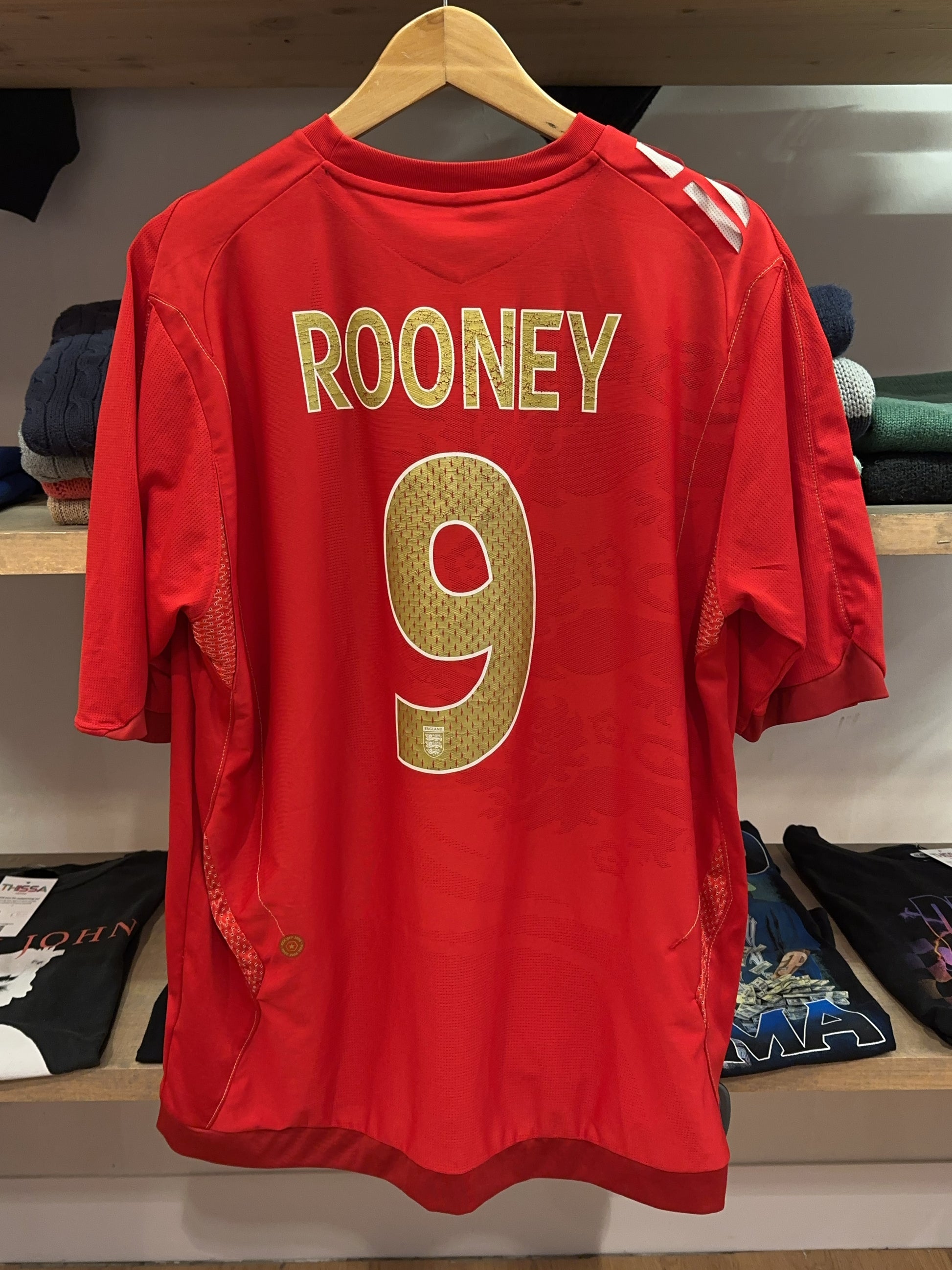 2006-2008 England Rooney #9 Umbro Away Football Shirt - XL