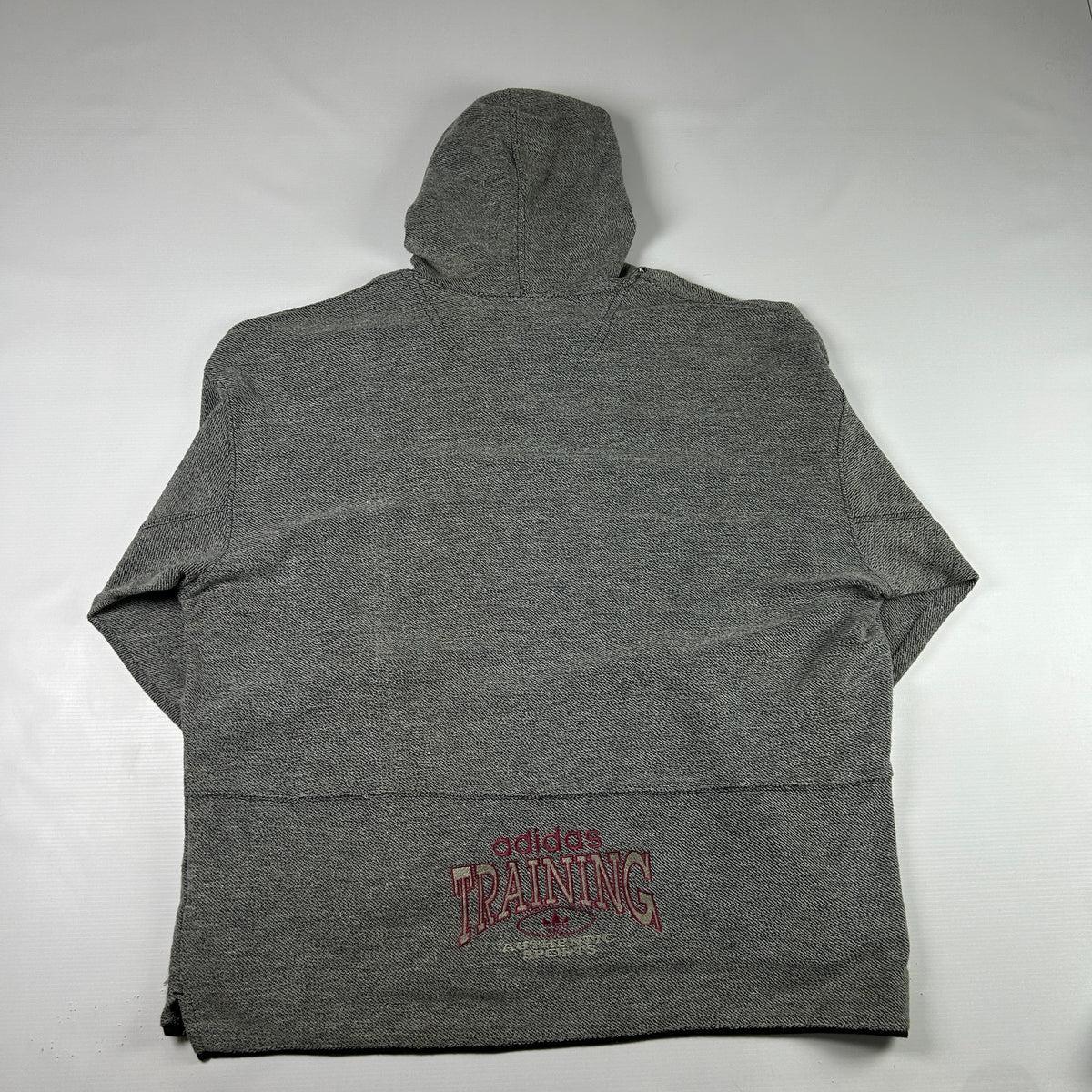 M - 2000's Adidas Training Grey Hooded Pullover Sweatshirt