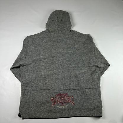 M - 2000's Adidas Training Grey Hooded Pullover Sweatshirt