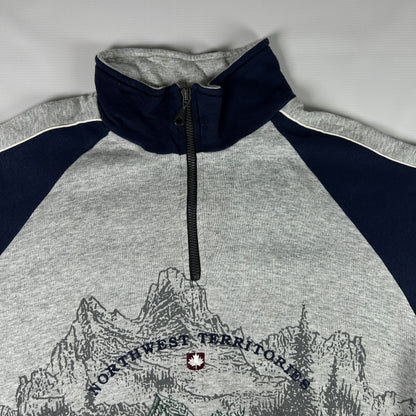 L - 1990's Northwest Territories Half-Zip Pullover Sweatshirt