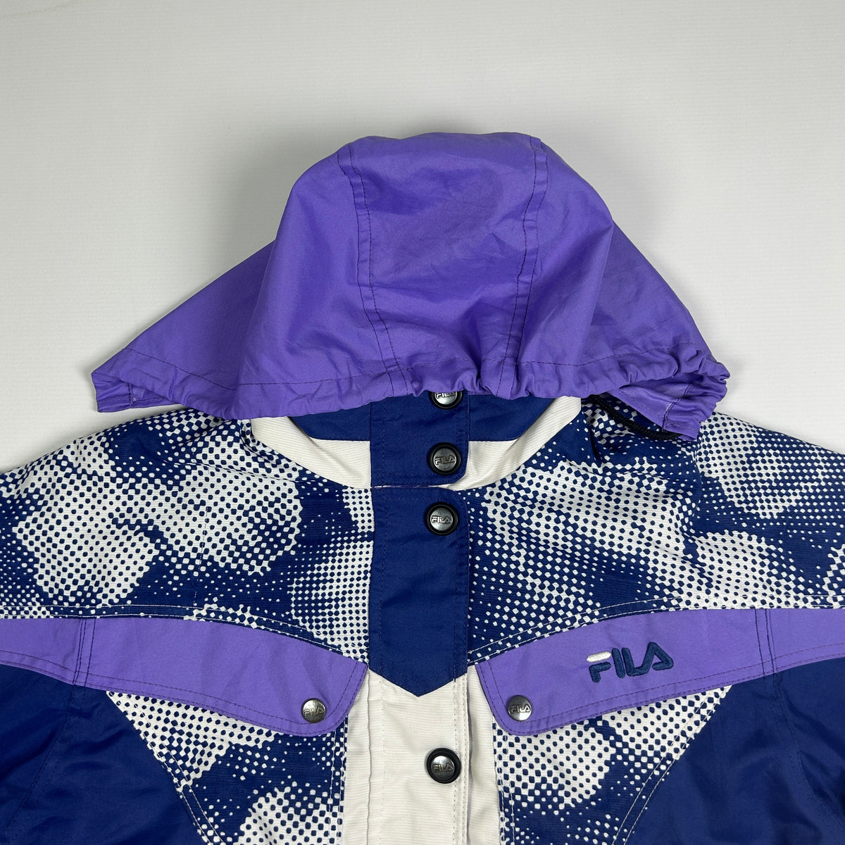 S - Vintage 1990's Fila Purple Blue Hooded Ski Jackets