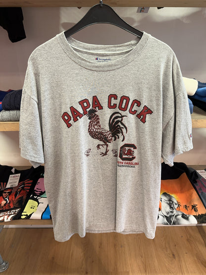 L - Champion South Carolina Gamecocks Papa Cock Gray T-Shirt