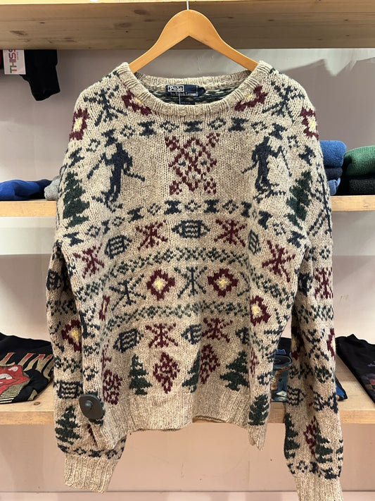 XL - 1990s Vintage Wool Ralph Lauren Cable Knit