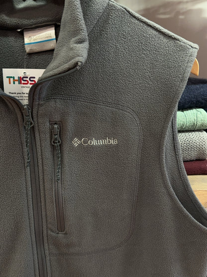 Columbia Grey Fleece Zip Vest - M