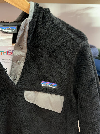 Patagonia Black Hooded Snap-T Fleece Pullover - S