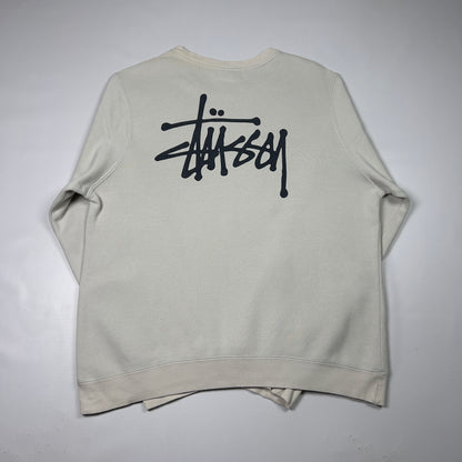 L - Stüssy 2000's Beige Crewneck Sweatshirt