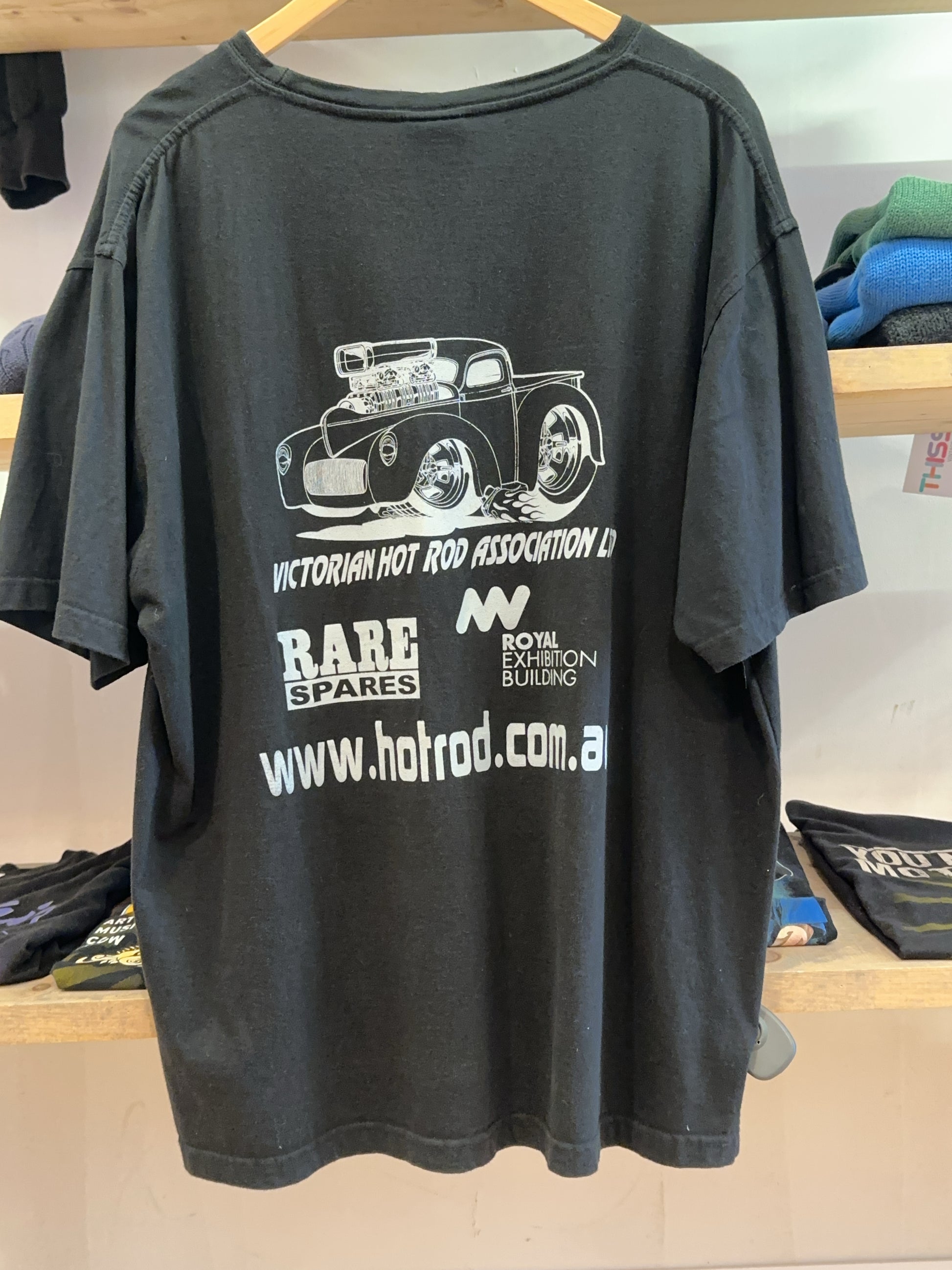 XXL - Victorian Hot Rod Cool Riders Black Graphic T-Shirt