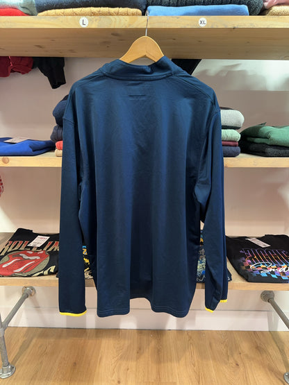 XL - Adidas Michigan Wolverines Navy Quarter-Zip Pullover