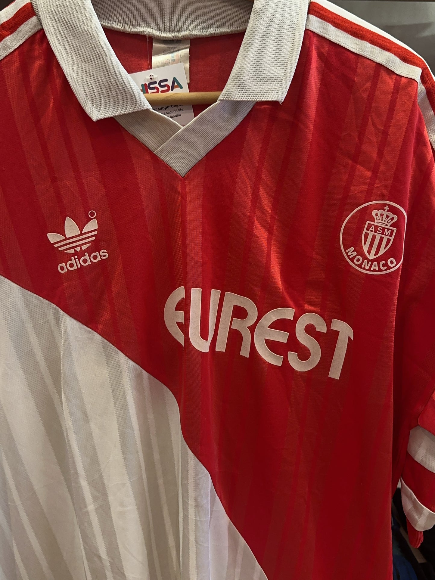 1992-1993 AS Monaco Adidas Home Football Shirt - L