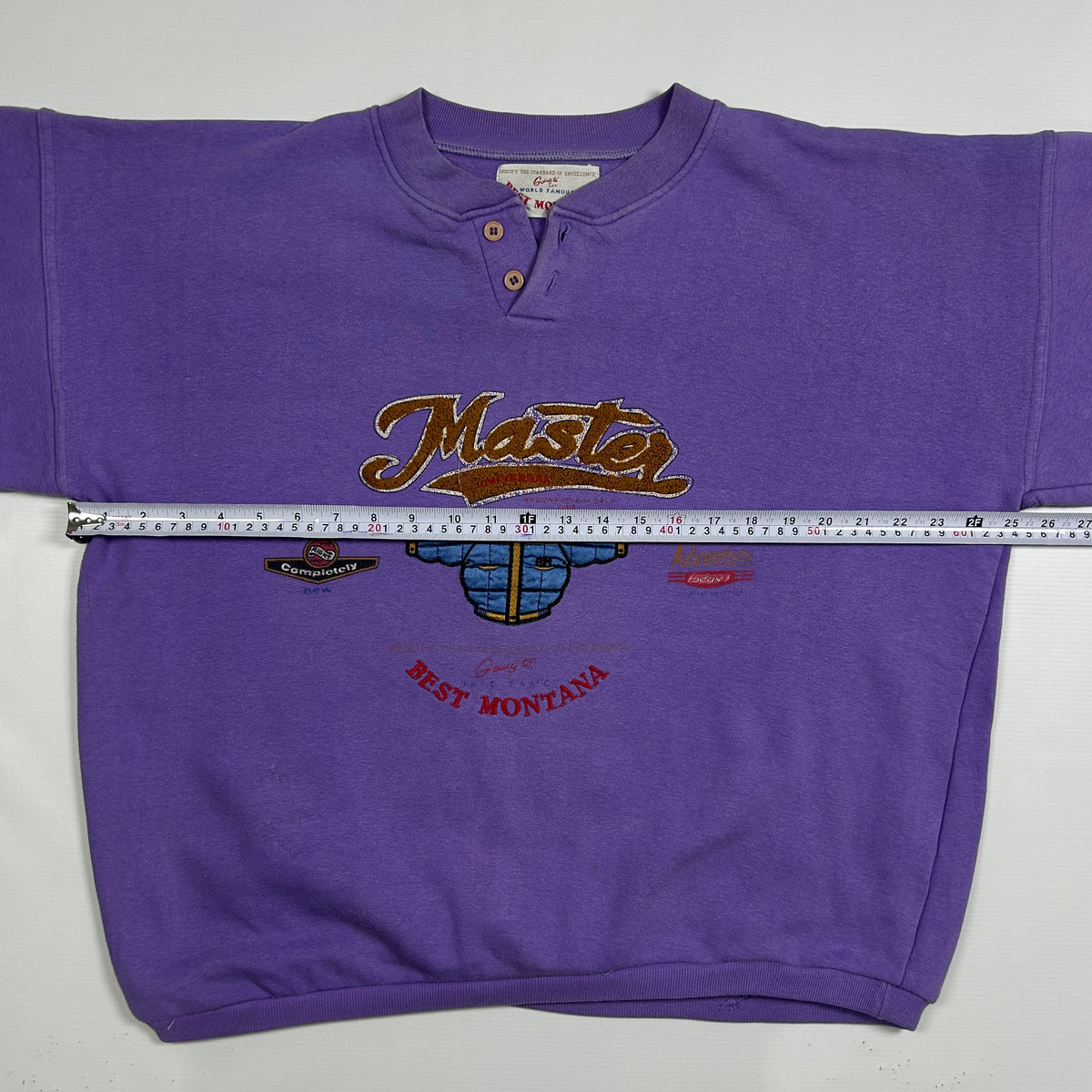 M - Vintage 1990's Best Montana Graphic Henley Sweatshirt
