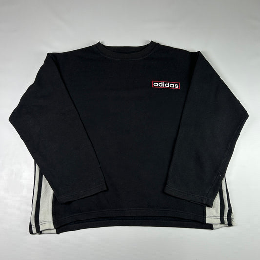L - 1990's Adidas Black Graphic Long Sleeve Sweatshirt