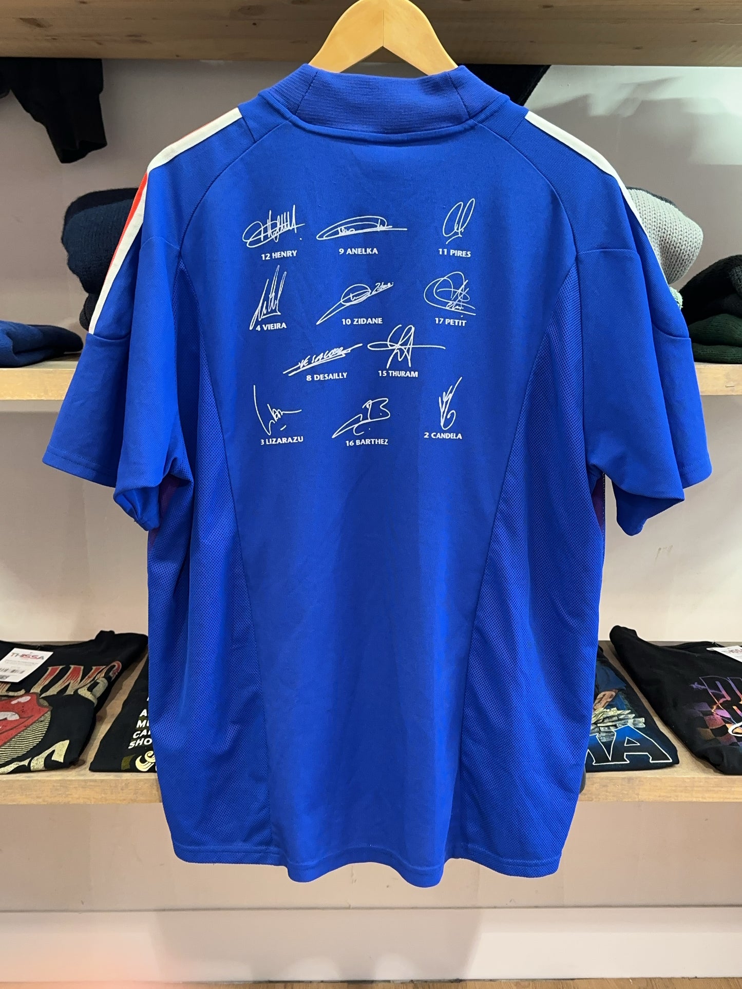 2002-2004 France Adidas Home Football Shirt Signed - XL