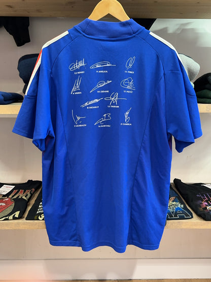 2002-2004 France Adidas Home Football Shirt Signed - XL