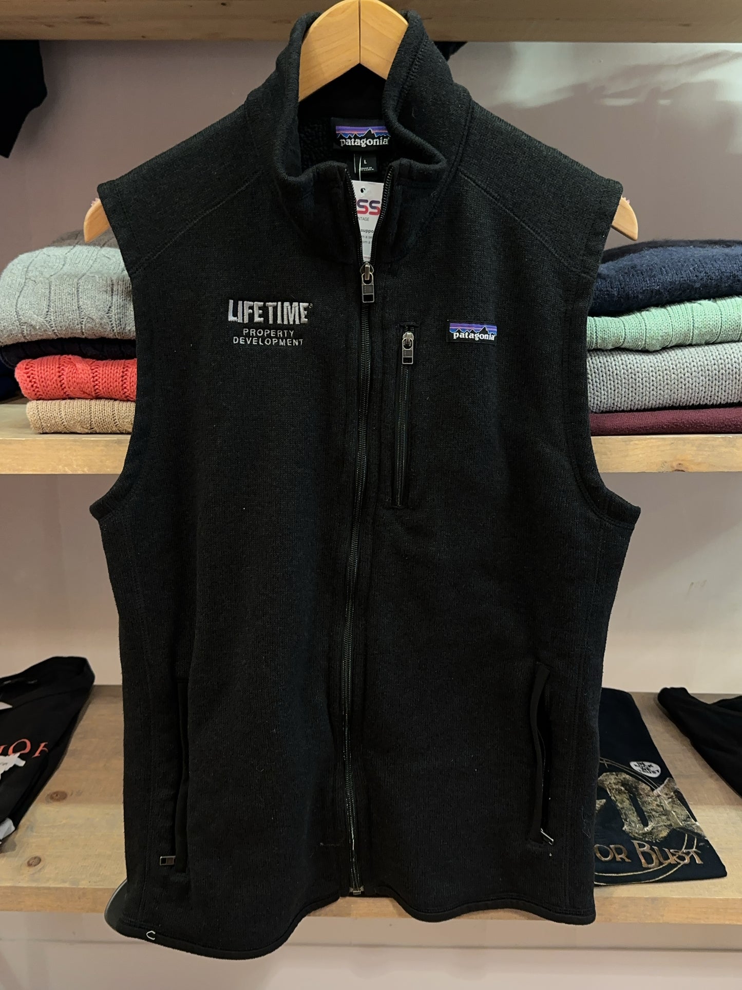 Patagonia Black Full-Zip Fleece Vest Large - L