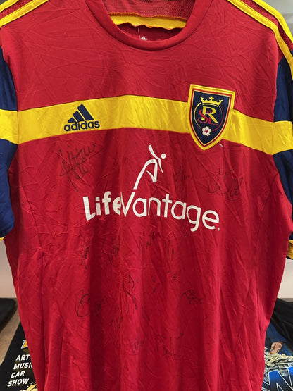 2014-2015 Adidas Real Salt Lake MLS Squad Signed Football Jersey XL