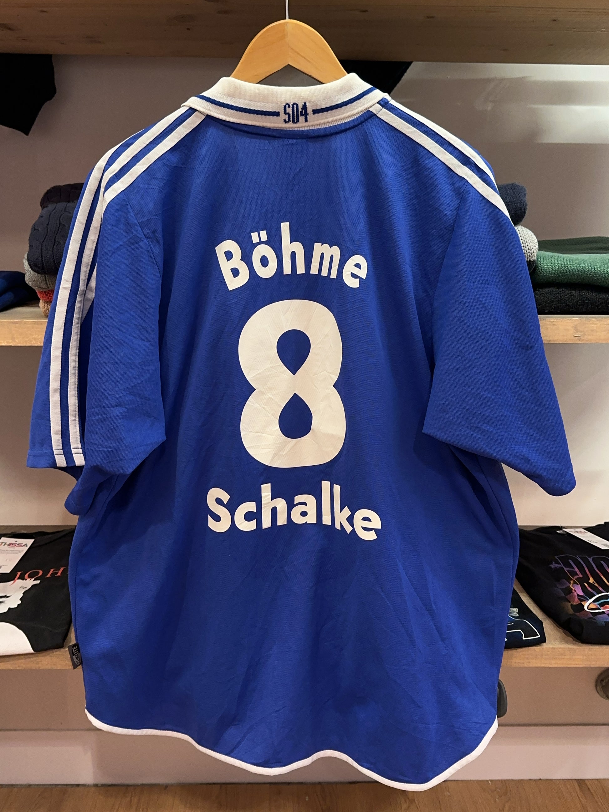 2001-2002 FC Schalke 04 Adidas Home Football Shirt Böhme #8 - XXL
