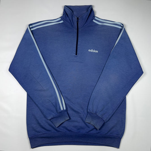 M - 1980's Adidas Blue Quarter Zip Track Jacket