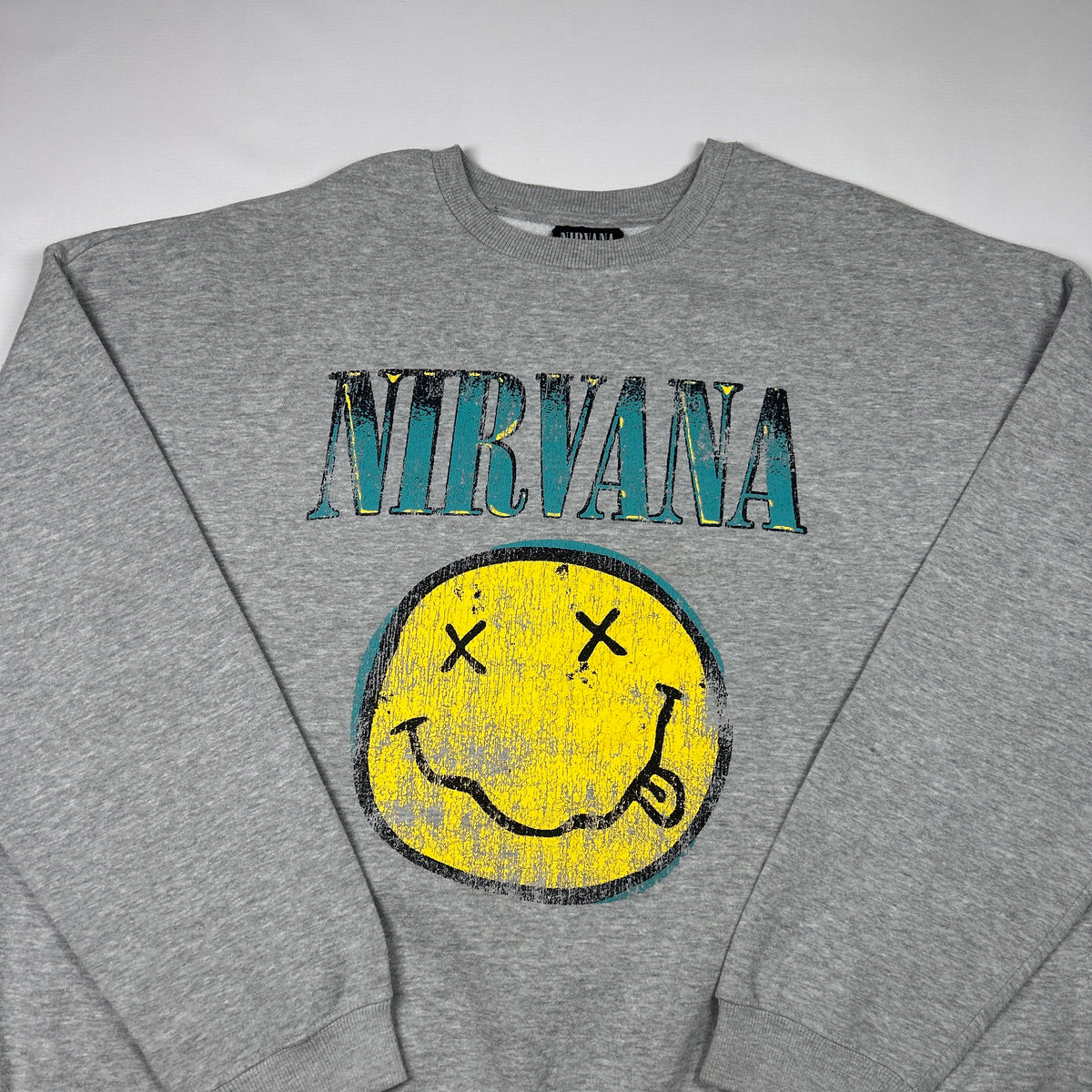 XL - Nirvana Smiley Face Graphic Crewneck Sweatshirt