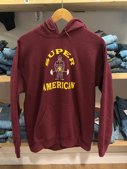 M - Super American Weightlifting Graphic Hoodie