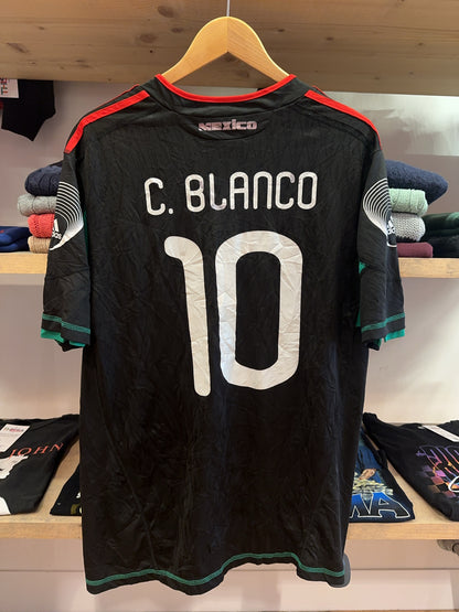 2010 World Cup Mexico C. Blanco Adidas Away Football Shirt 10 - L