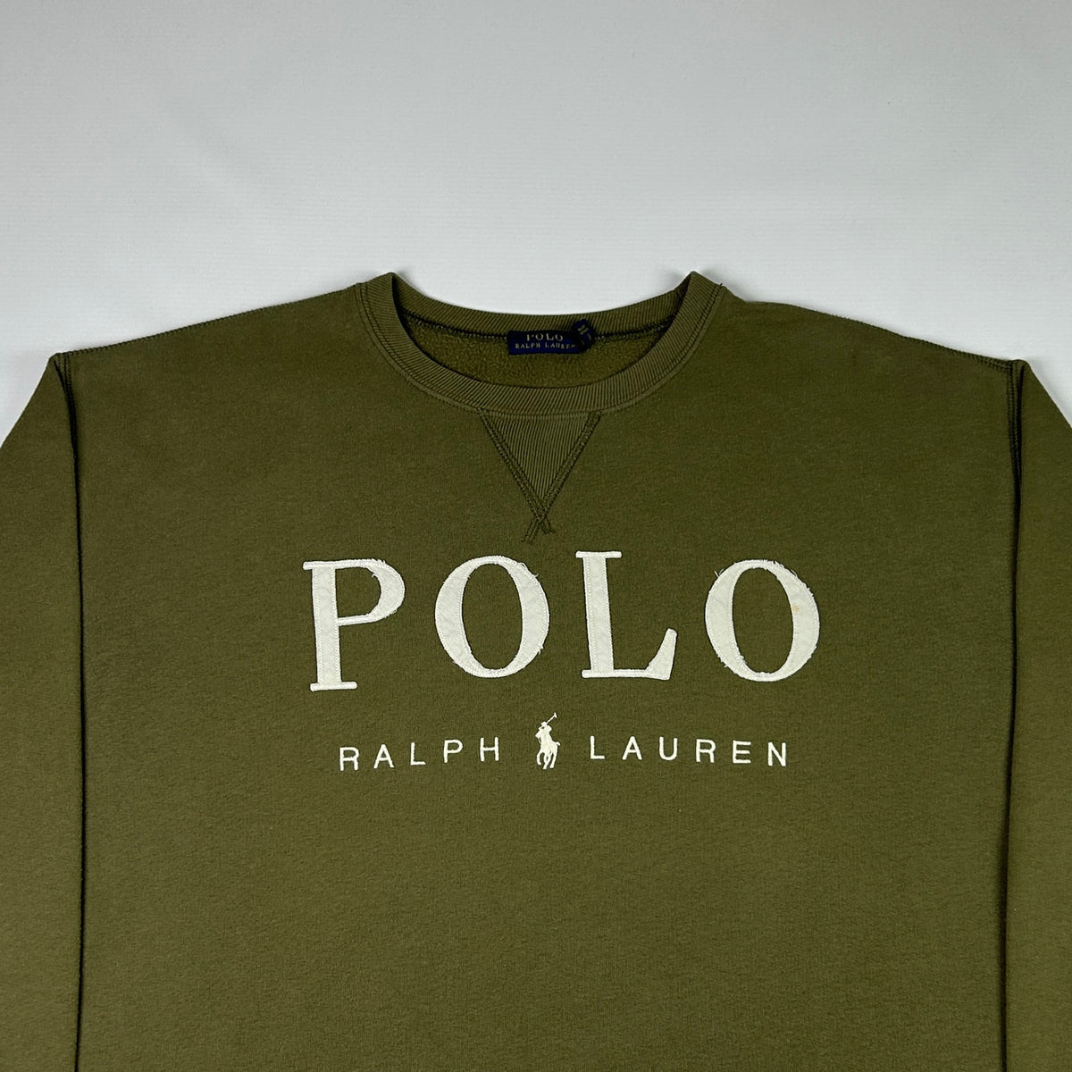 M - 2000's Polo Ralph Lauren Olive Green Logo Sweatshirt