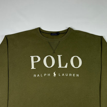 M - 2000's Polo Ralph Lauren Olive Green Logo Sweatshirt