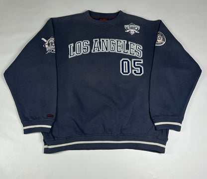 M - Vintage 2000's FUBU Los Angeles 05 Navy Crewneck Sweatshirt