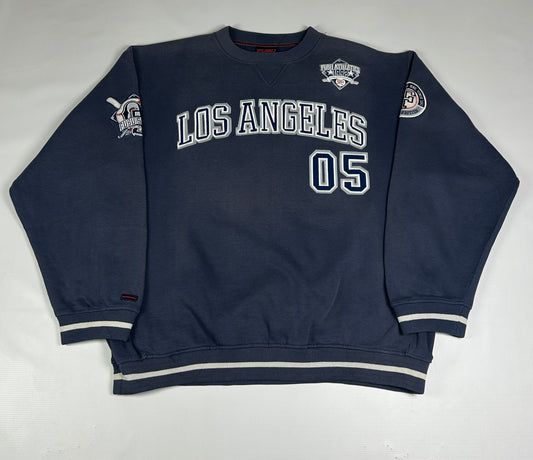 M - Vintage 2000's FUBU Los Angeles 05 Navy Crewneck Sweatshirt