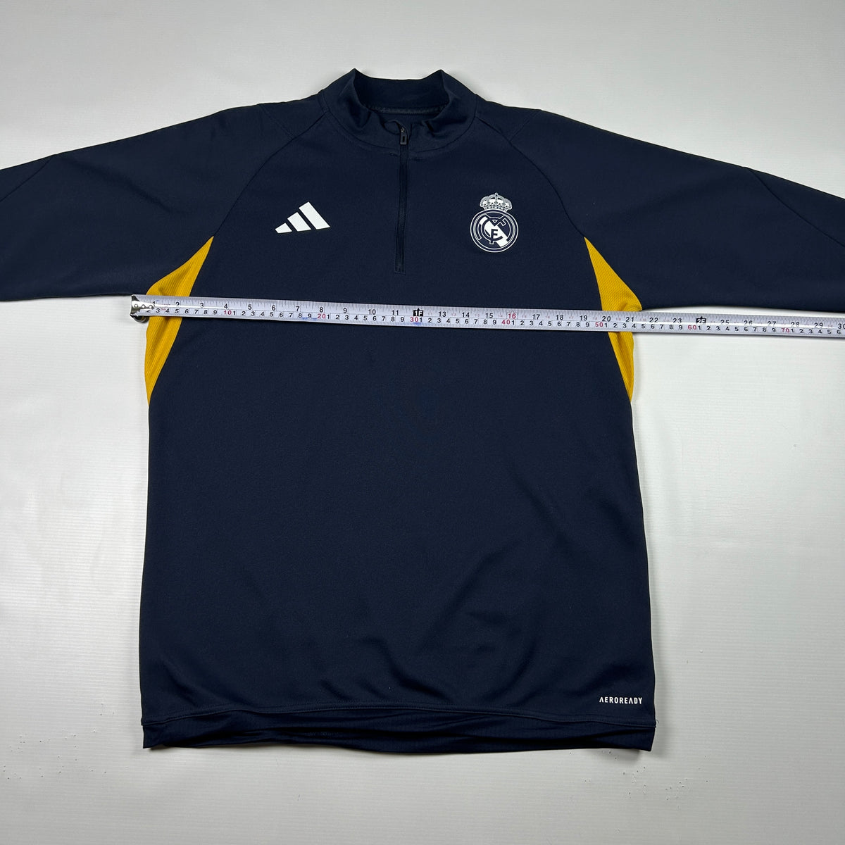 M - 2023-2024 Real Madrid Adidas AEROREADY Quarter-Zip Training Top