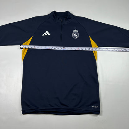 M - 2023-2024 Real Madrid Adidas AEROREADY Quarter-Zip Training Top