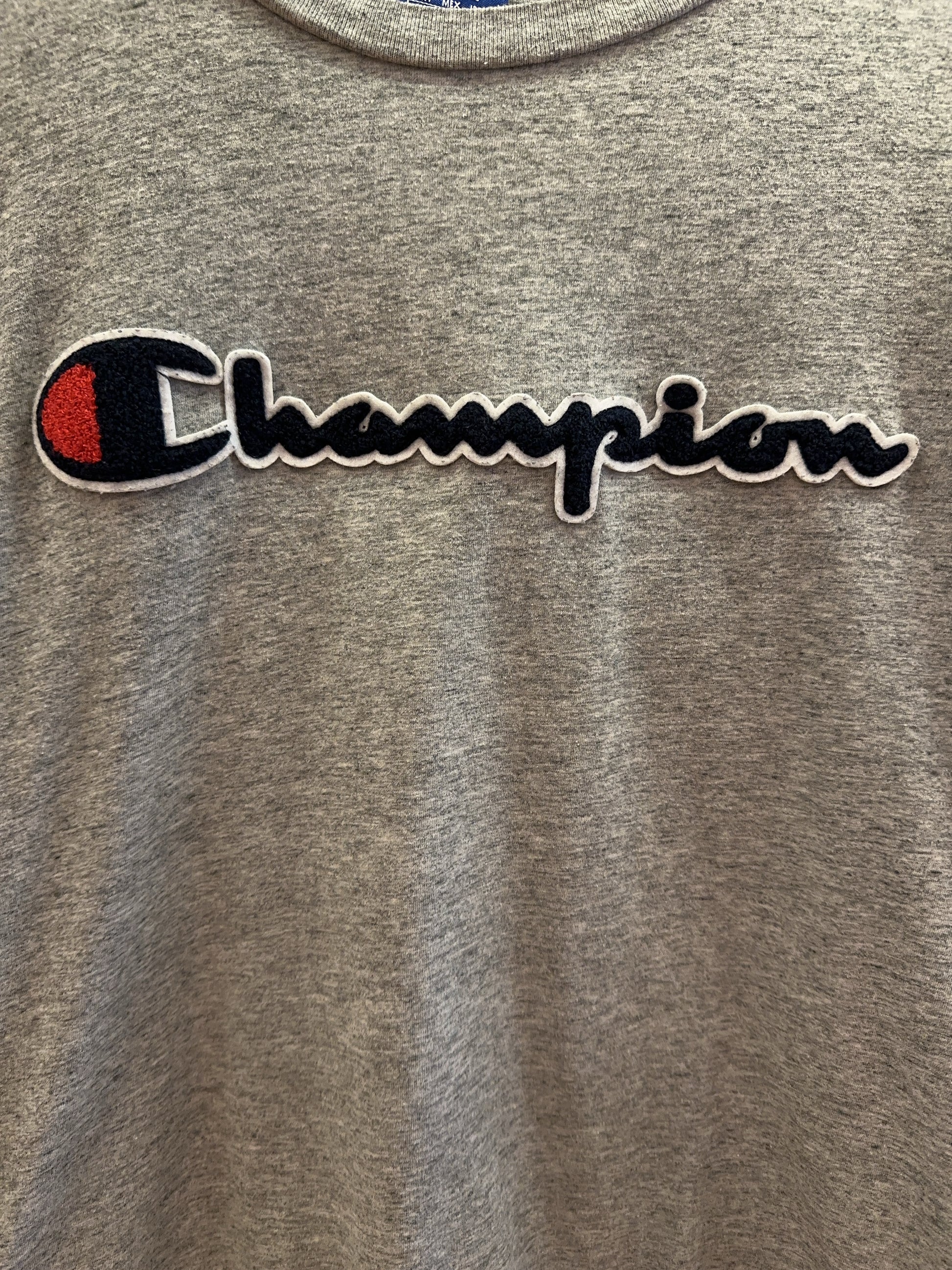 Champion Script Logo Heather Gray T-Shirt