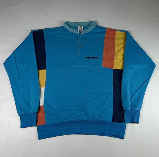 M - 1990's Adidas Vintage Colorblock Half-Zip Sweatshirt