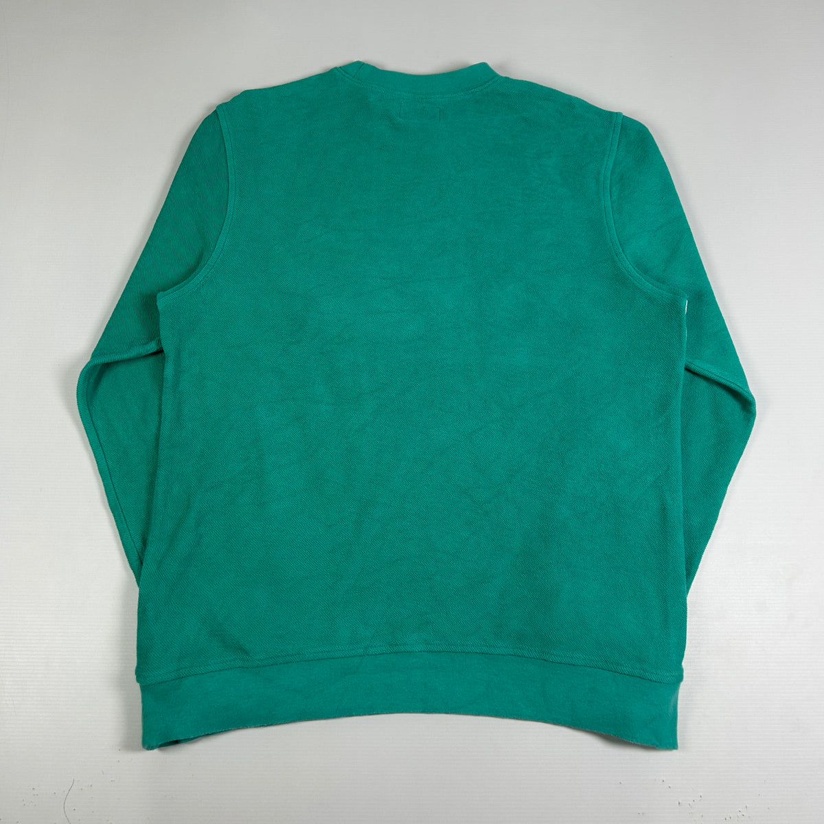 M - Stussy Teal and White Colorblock Crewneck Sweatshirt