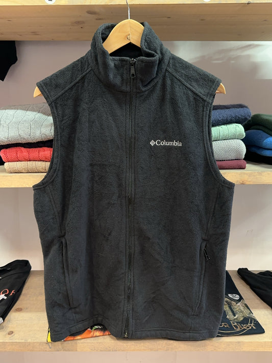 Columbia Black Full-Zip Fleece Vest - S