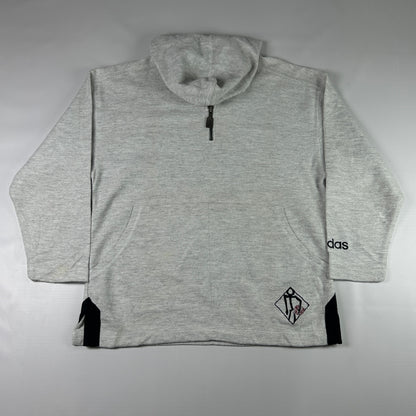 M - 1990's Adidas Grey Streetball Fleece Half-Zip Hoodie