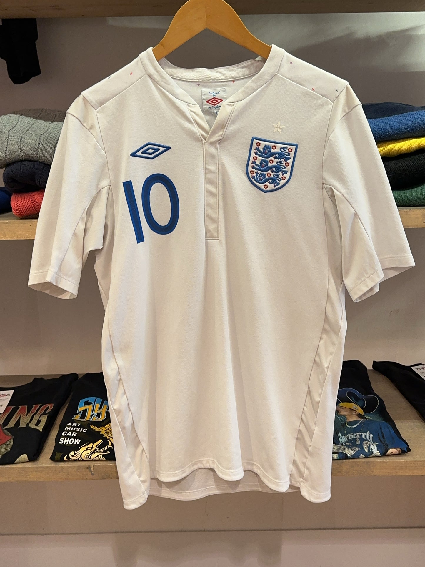 2010-2011 England Umbro Home Football Shirt Rooney 10 - L