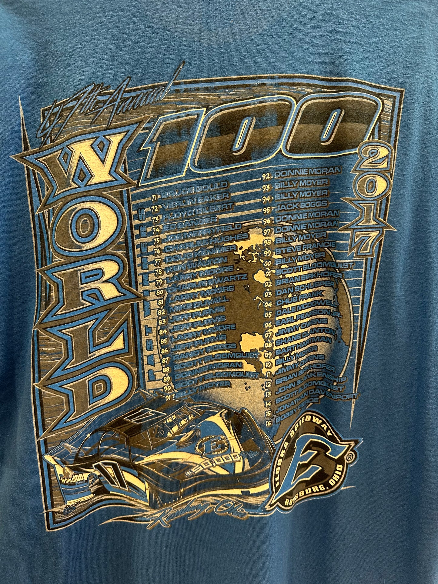 XL - World of Outlaws 2021 Eldora Speedway Blue Racing T-Shirt