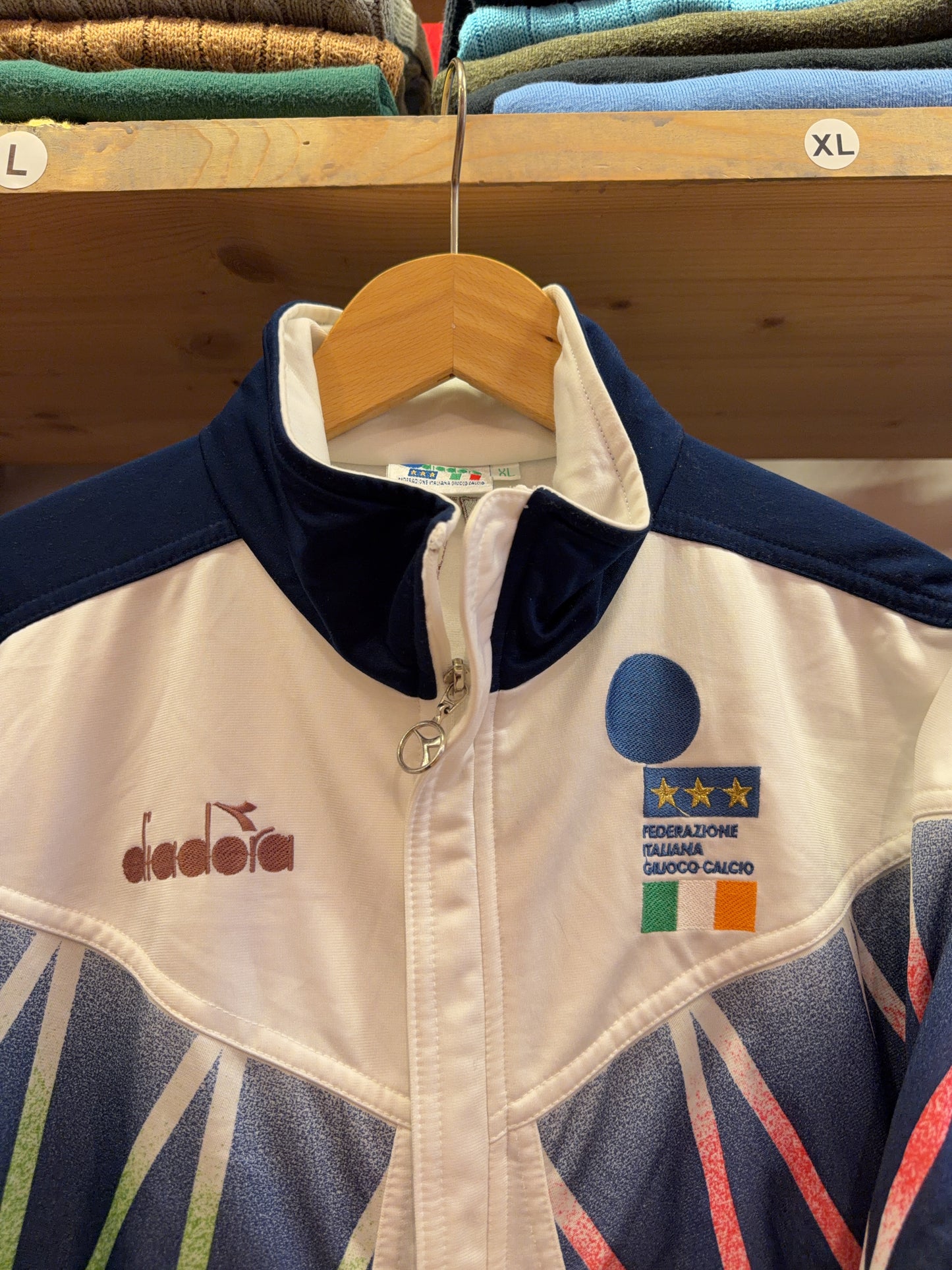 Vintage 1994 Diadora Italy World Cup National Team Football Track Jacket