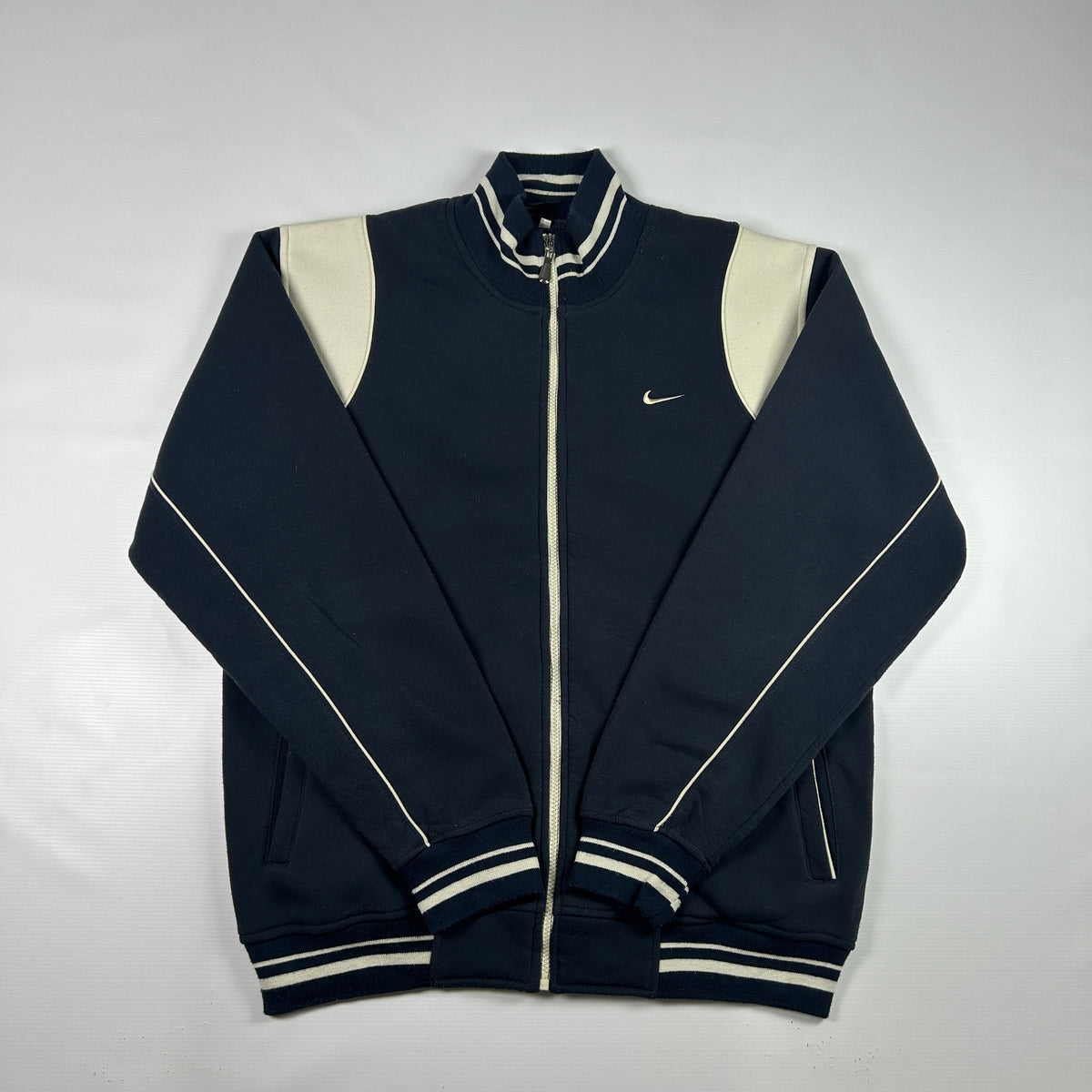 L - 1990's Nike Navy Zip-Up Track Jacket