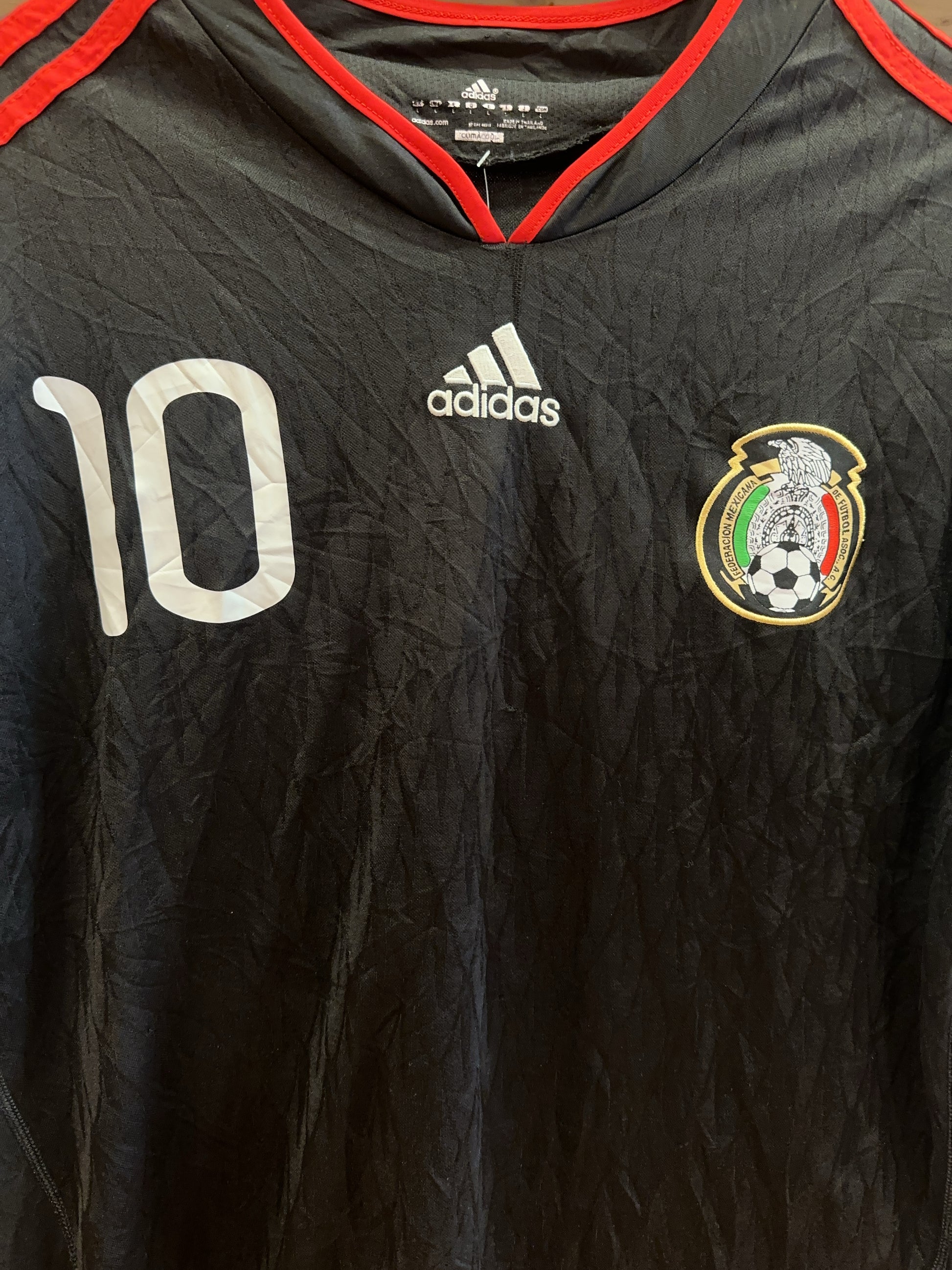 2010 World Cup Mexico C. Blanco Adidas Away Football Shirt 10 - L