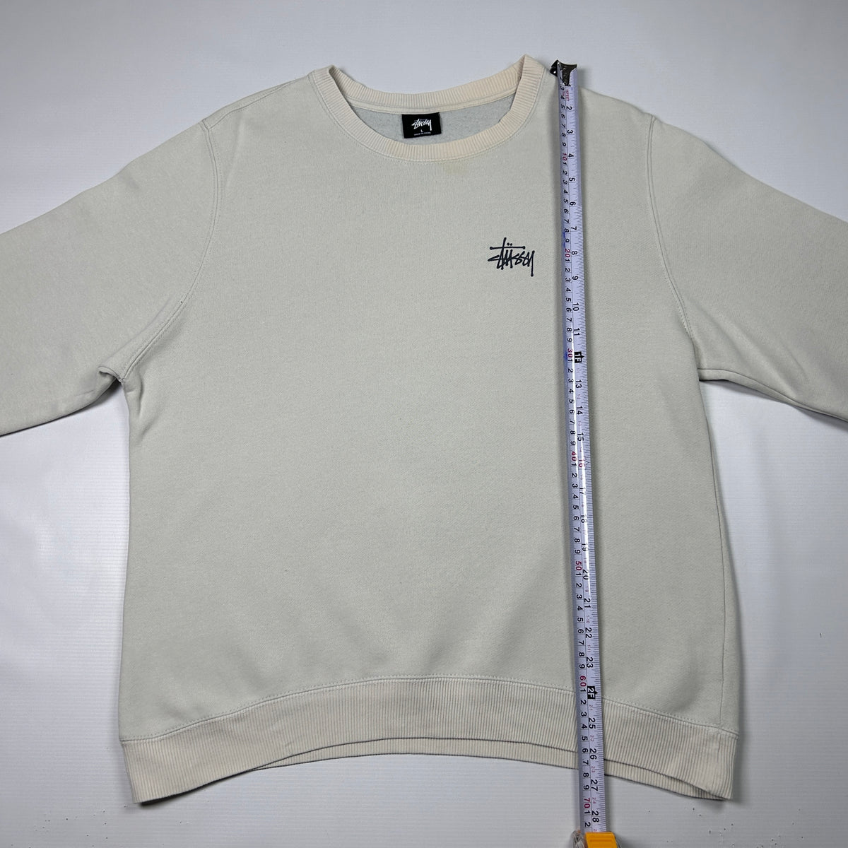 L - Stüssy 2000's Beige Crewneck Sweatshirt