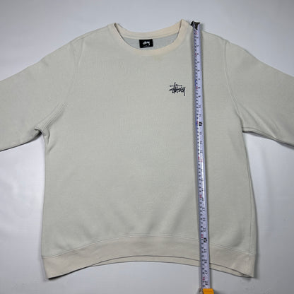 L - Stüssy 2000's Beige Crewneck Sweatshirt