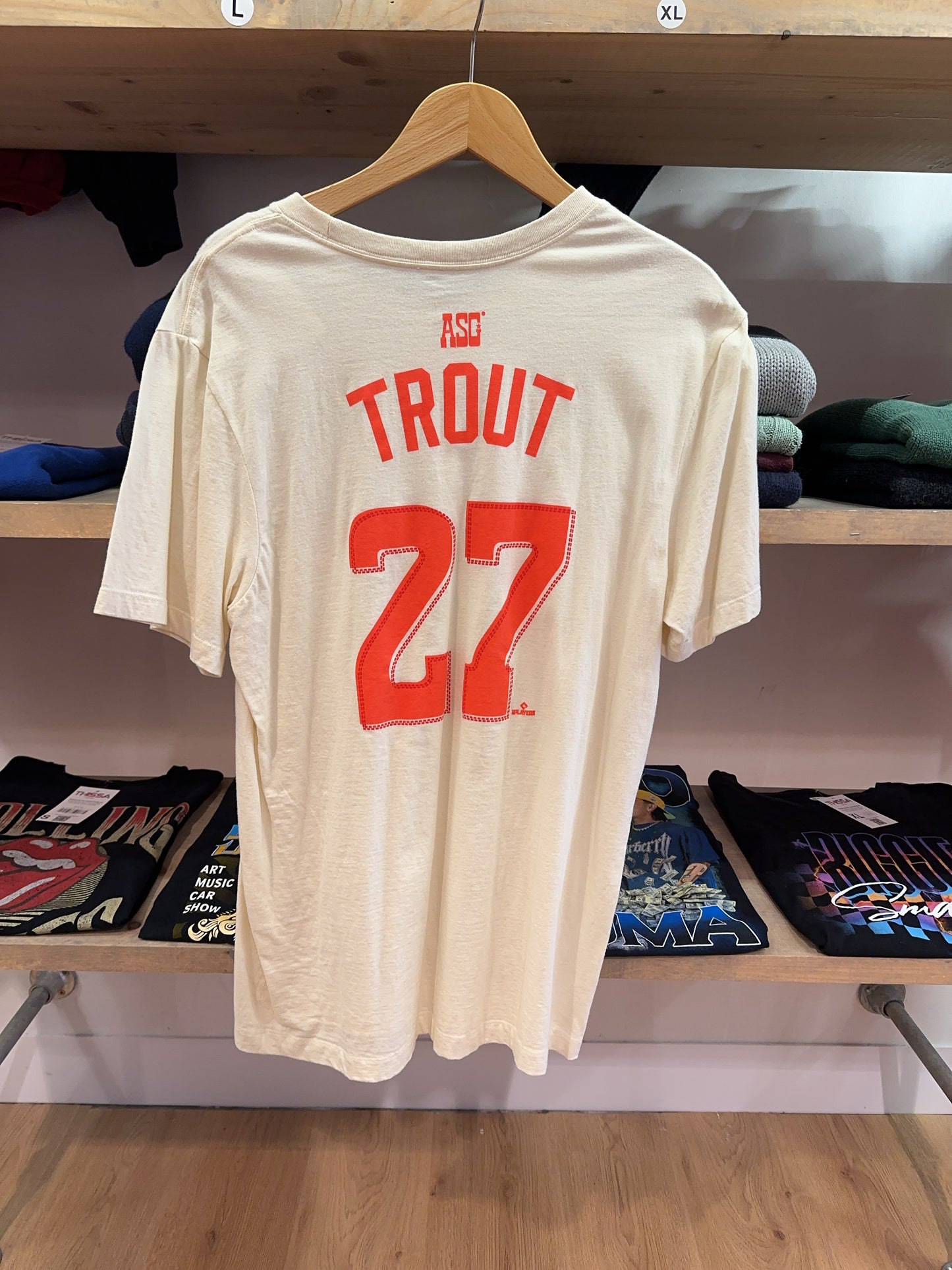L - Nike MLB American League Mike Trout 27 Baseball All-Star Tee