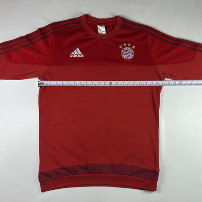 M - 2015-2016 Adidas FC Bayern Munich Red Long Sleeve Sweatshirt