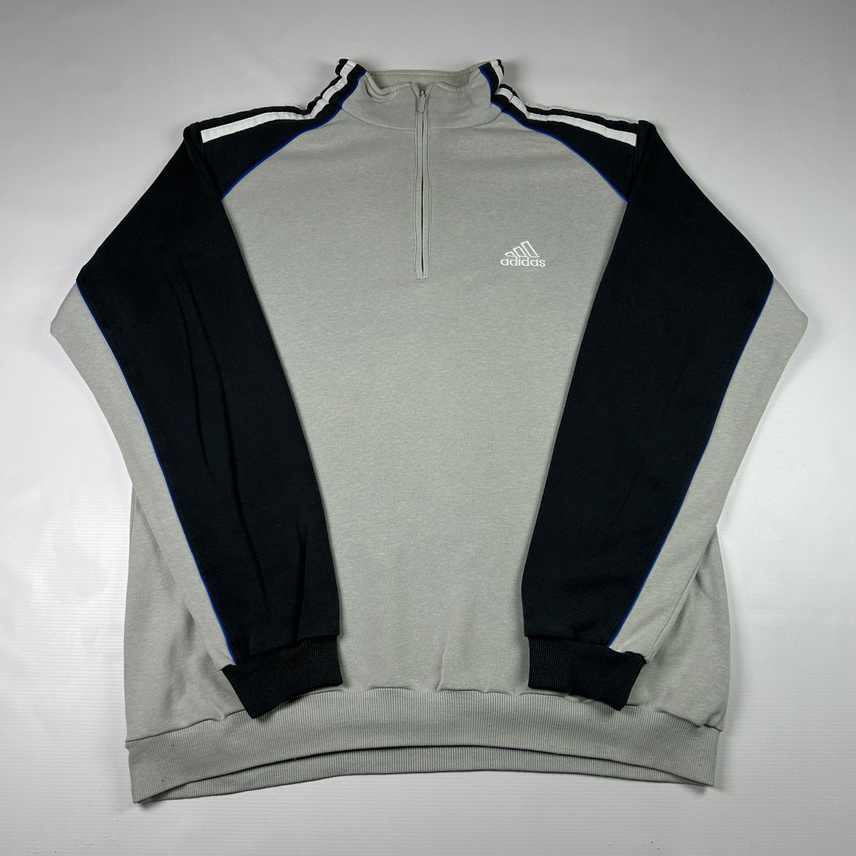 L - 2000's Adidas Grey Quarter-Zip Track Sweatshirt